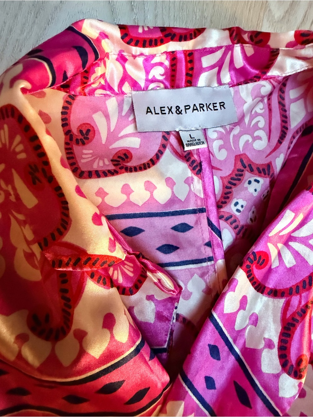 Pink Patterned Pajama Set by - Picture 2 of 2